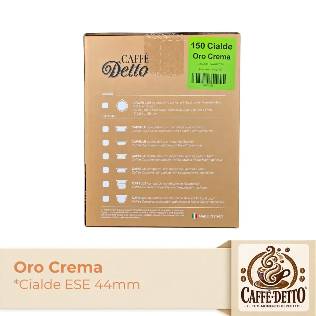 150 Cialde ESE 44mm Caffè Detto Oro Crema